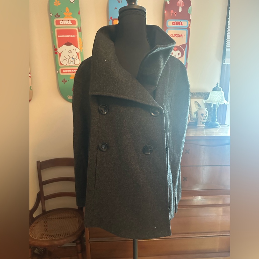 1990s Anne Klein New York classy cape cashmere/wool coat small